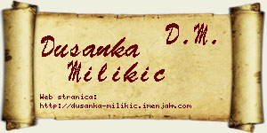 Dušanka Milikić vizit kartica